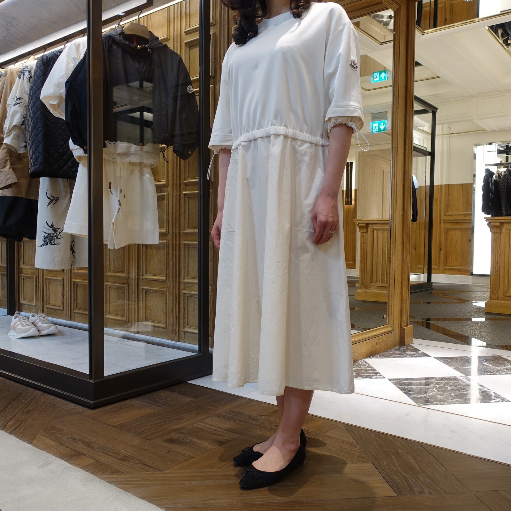 ♪直営店♪Moncler 25SS 半袖ロング丈ワンピース