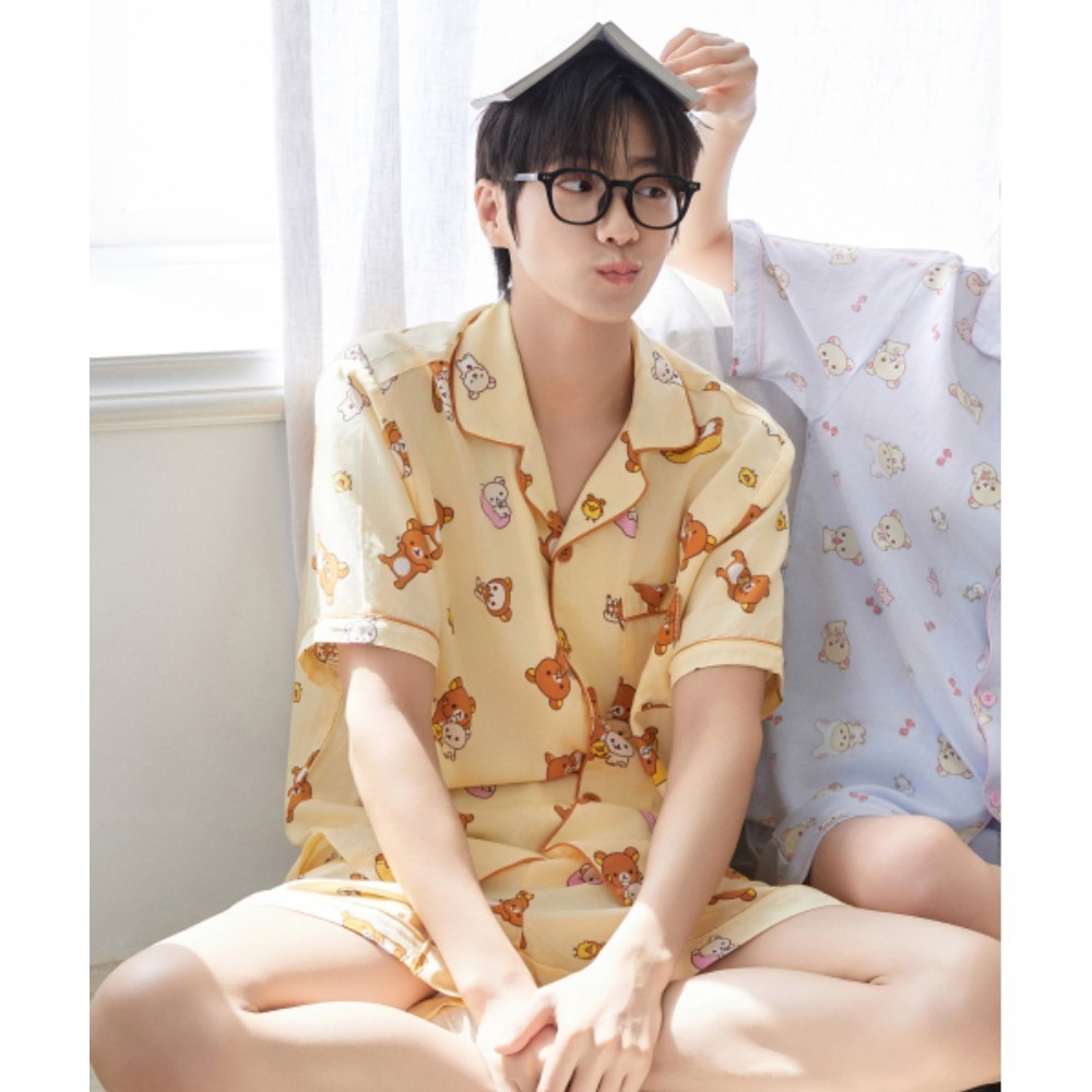 ★SPAO★ Rilakkuma Kuma's Summer Short Sleeve Pajamas BEIGE