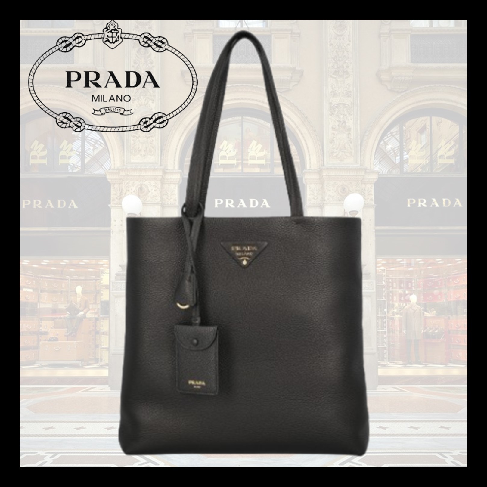 【PRADA】ラージ レザー トートバッグ