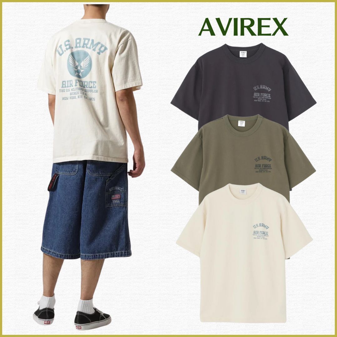 国内発送【AVIREX】MIL. STENCIL T-SHIRT US ARMY AIR FORCE