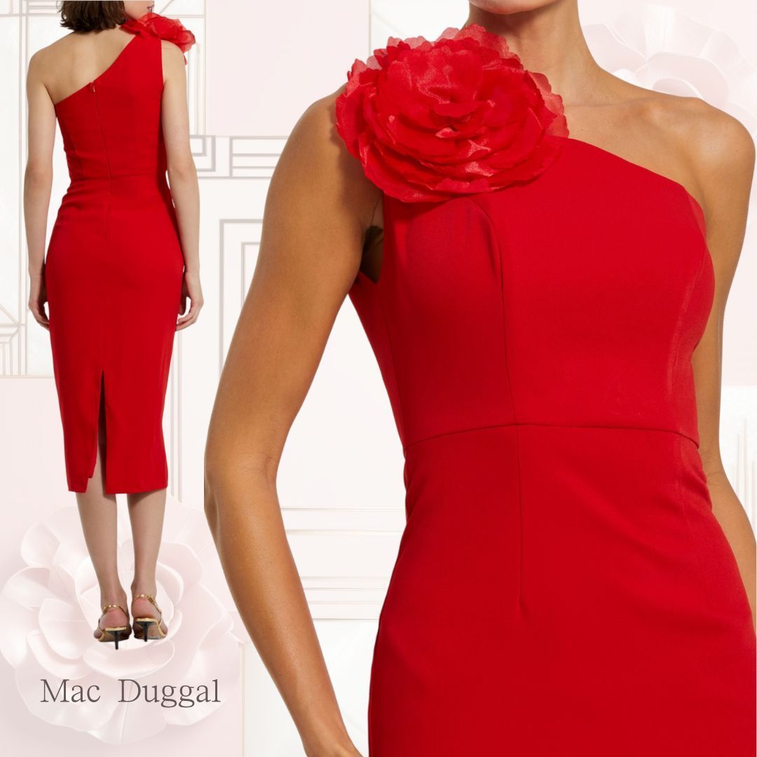 【Mac Duggal 】エレガント♪ワンショルダーミディドレス
