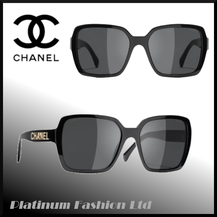 送料込◆入手困難品♪【CHANEL】square sunglasses black lens