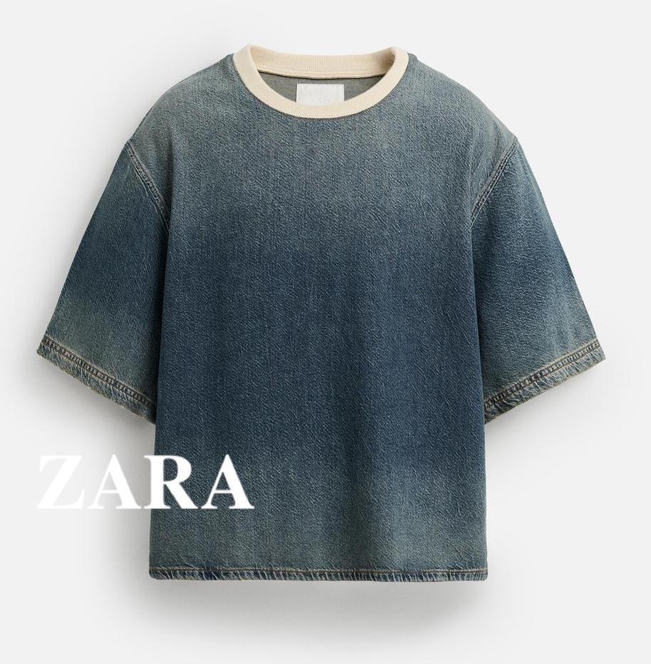 ★ドイツ発*ZARA*新作*デニムTシャツ/MID★