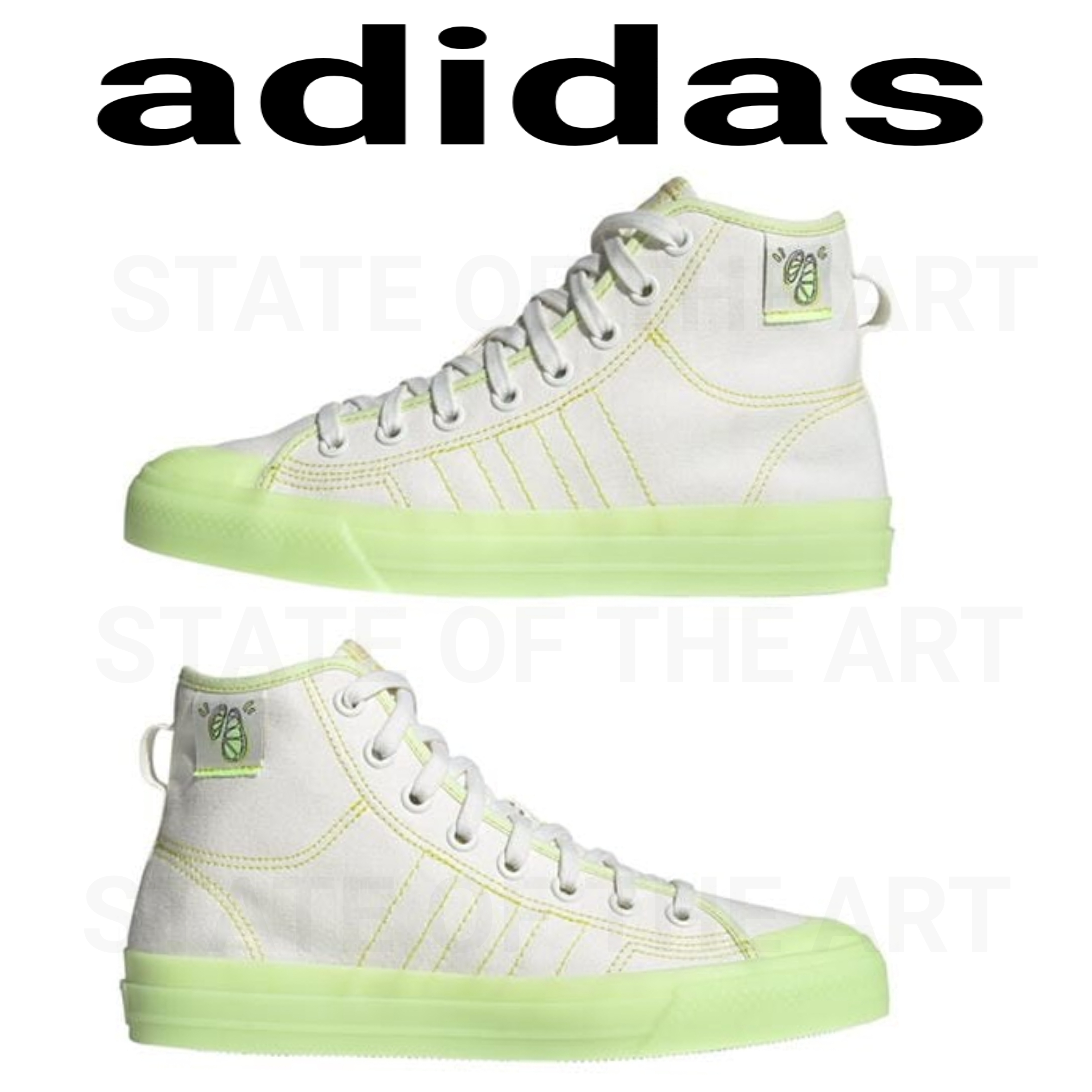 人気【adidas】Nizza Hi Rf Sn99 ハイカット スニーカー ライム