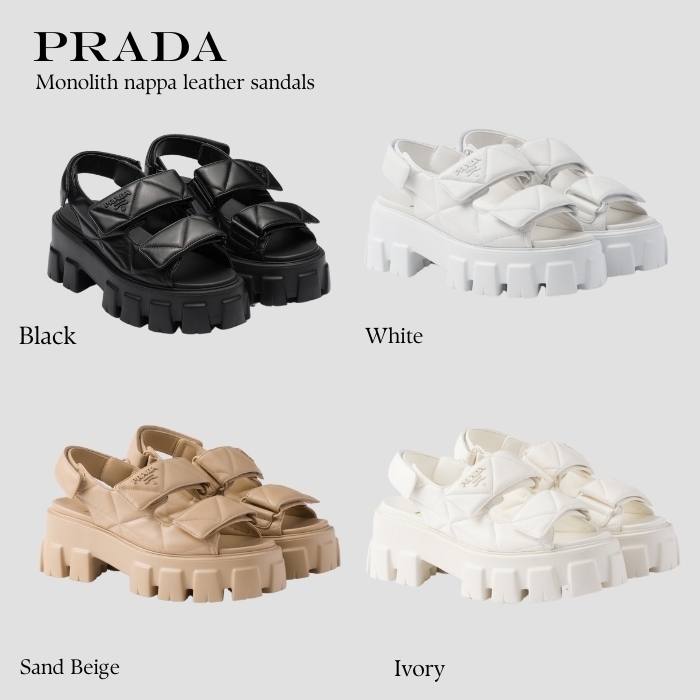 PRADA◆プラダ モノリス ナッパレザー サンダル