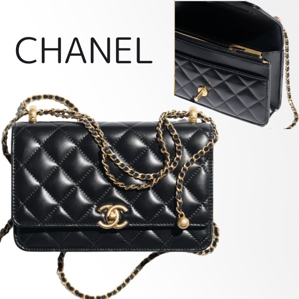 CHANELシャネル★チェーンウォレット ブラック