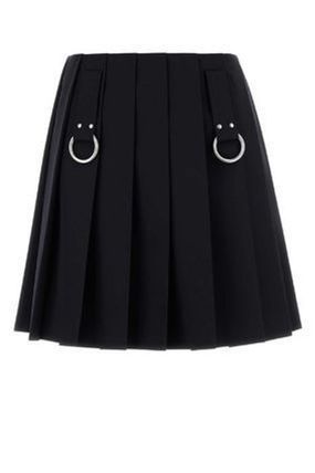 スカート [PRADA] Midnight Blue Gabardine Skirt