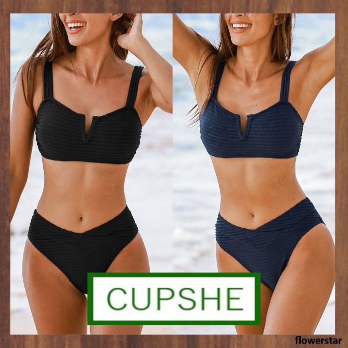 【CUPSHE】Vワイヤー トップ＆ボトムス ビキニセット（送料込み)