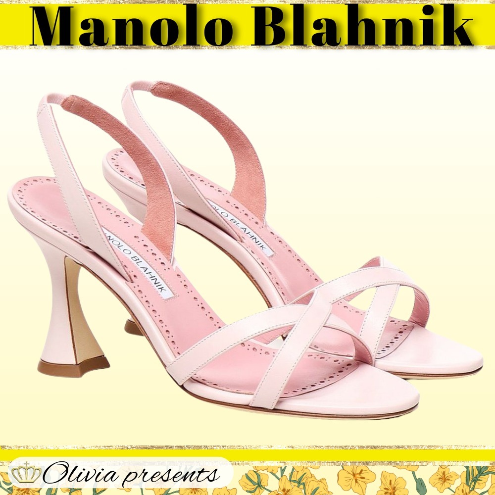 Manolo Blahnik>>ストラップ付きオープントゥサンダル