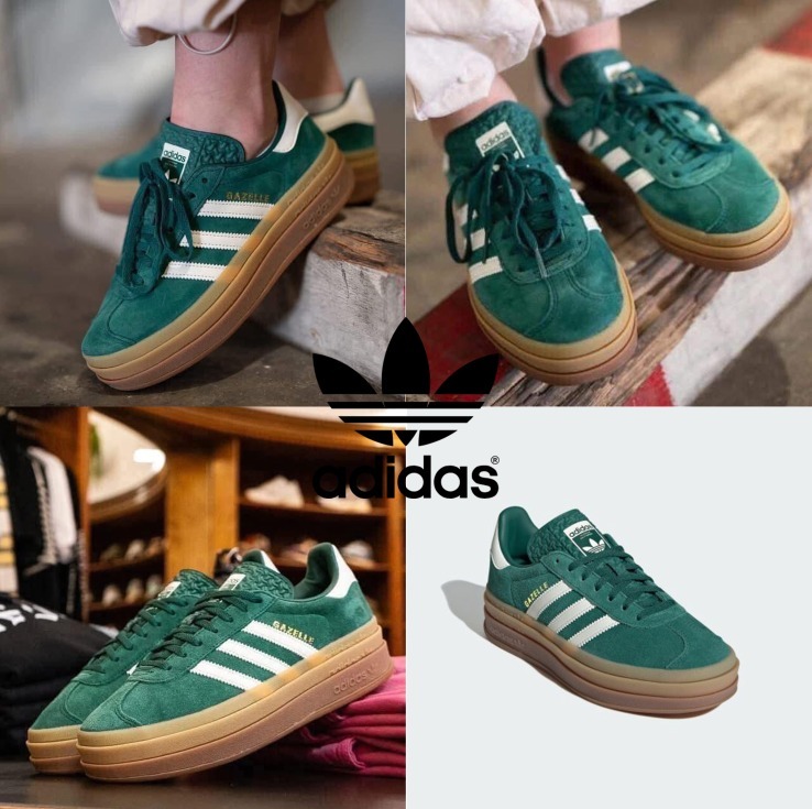 【Adidas】W Gazelle Bold Collegiate Green★JI0325★