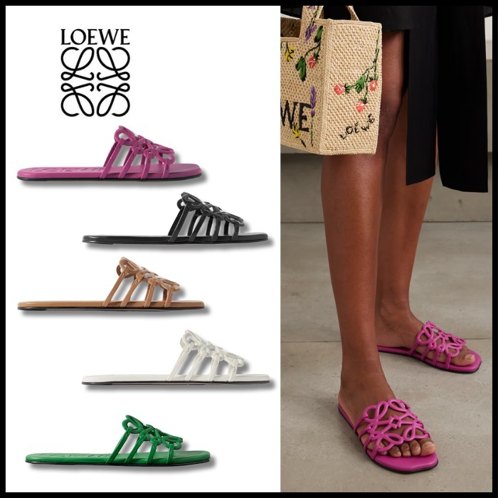 【LOEWE】 Paula's Ibiza PetalAnagram レザー スライドサンダル
