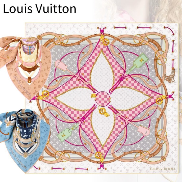 すぐ届く*Louis Vuitton*カレ90・フラワーアンドストラップス