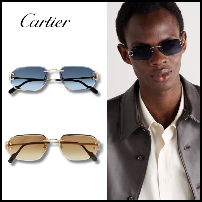 【CARTIER】 EYEWEAR レクタンギュラーフレーム サングラス