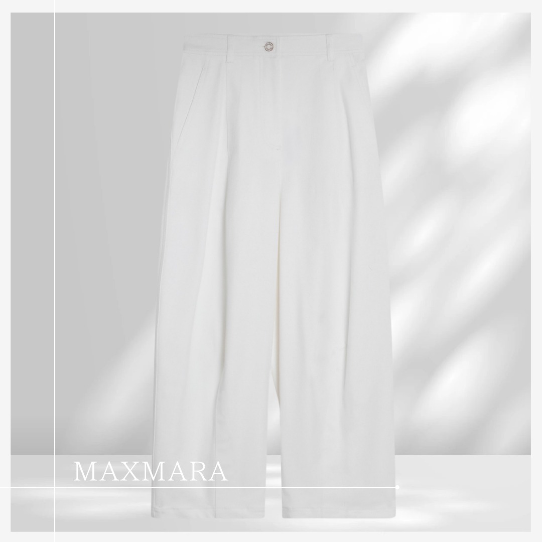 ラグジュアリーブランド【Max Mara】コットンツイルバギーパンツ
