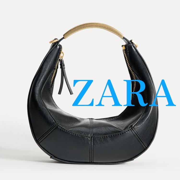【ZARA】メタリックハンドル オーバルバッグ 6501/610/800