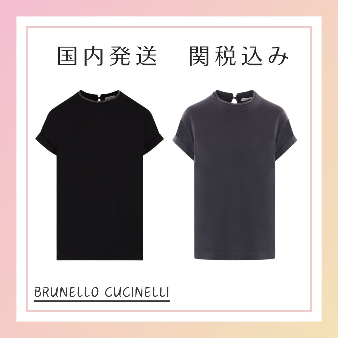 Tシャツ・カットソー BRUNELLO CUCINELLI monili-detailed cotton t-shirt