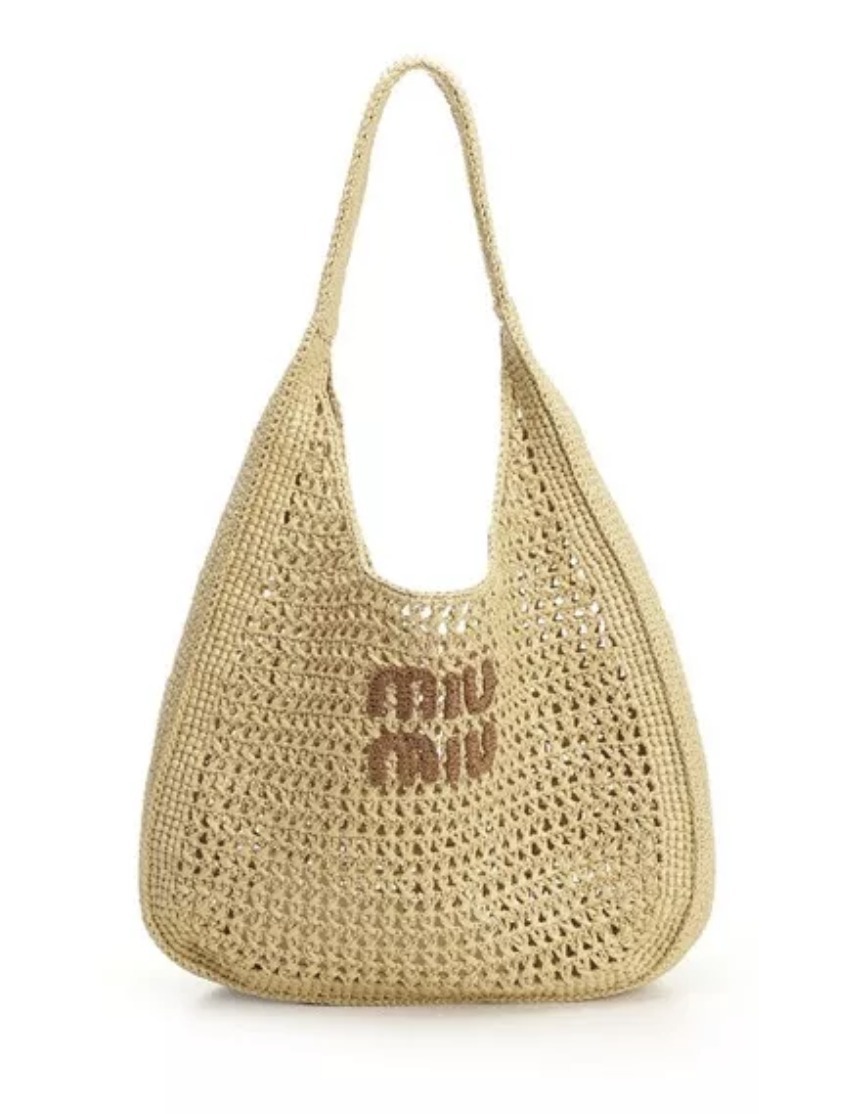 MIU MIU ミュウミュウ ラフィア ホーボーバッグ 関税送料無料