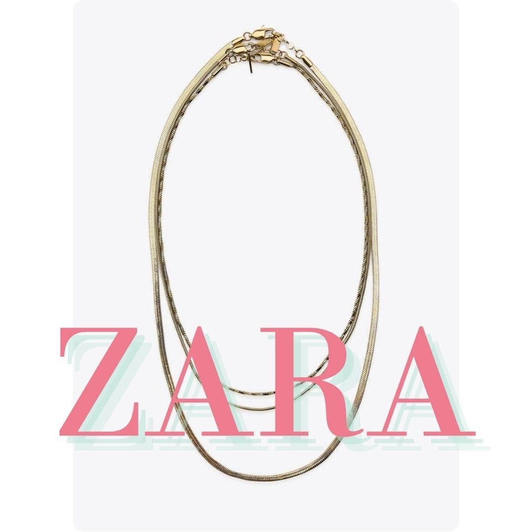 ZARA メタルチェーン防水ネックレスセット 1011/043