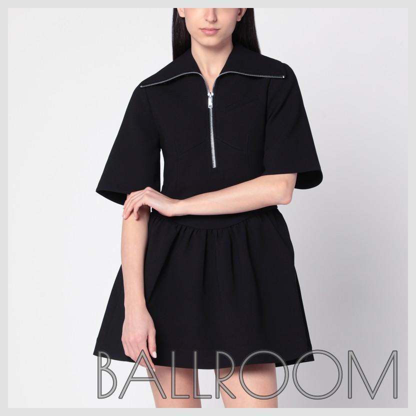 ワンピース GANNI BLACK MINI DRESS IN CREPE
