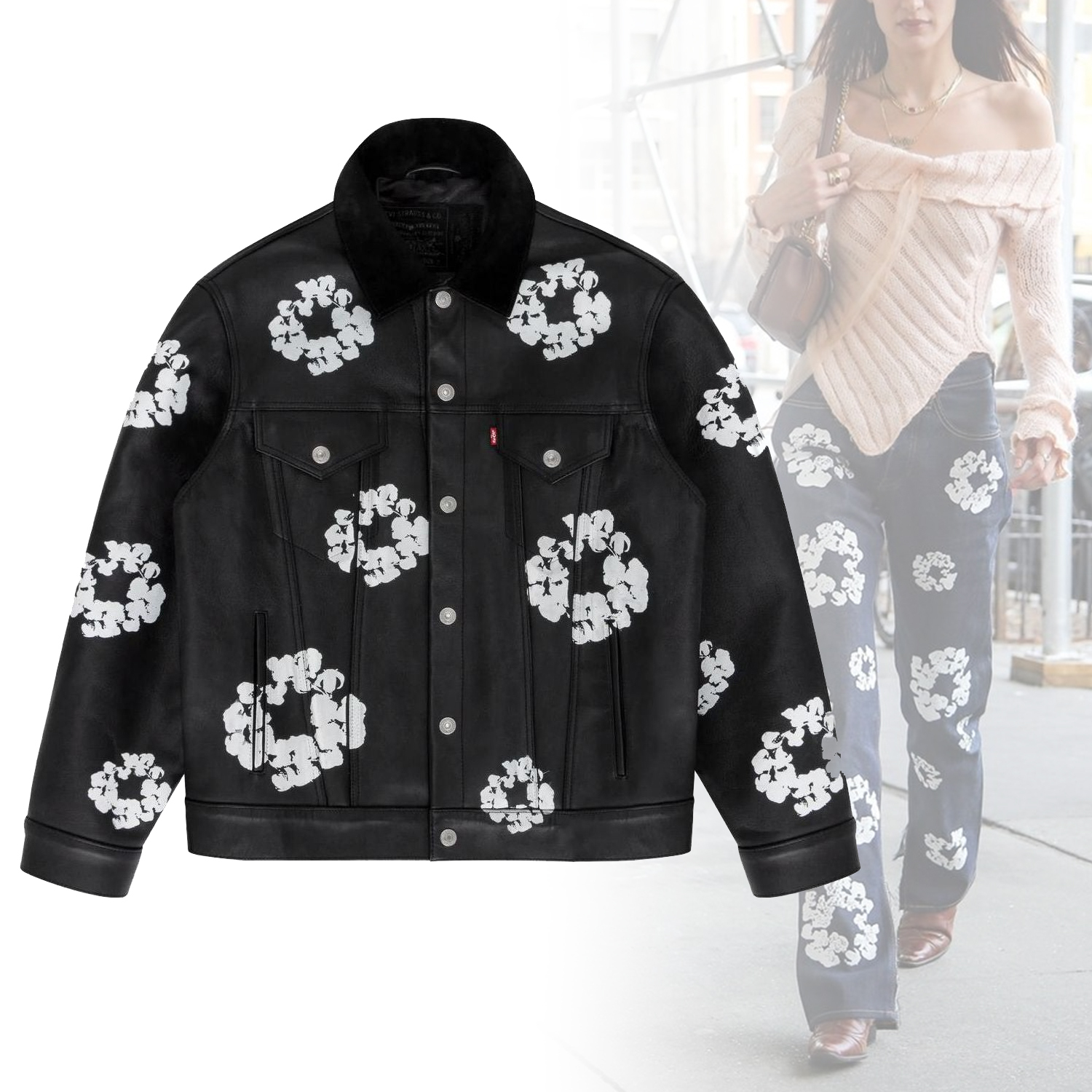 ◆Denim Tears◆ リーバイス FW23 レザーコットンジャケット