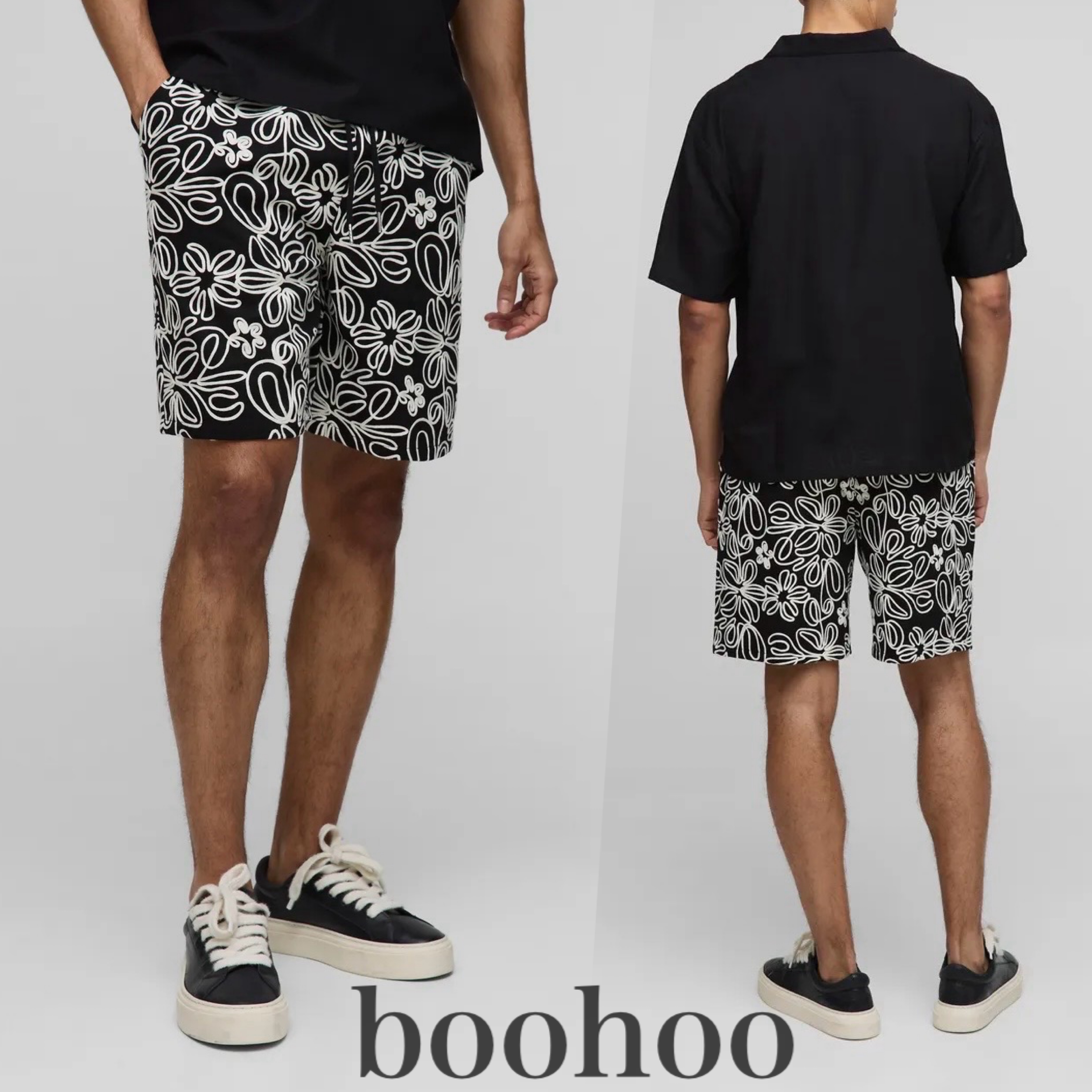 【boohoo】ロープアップリケショートパンツ