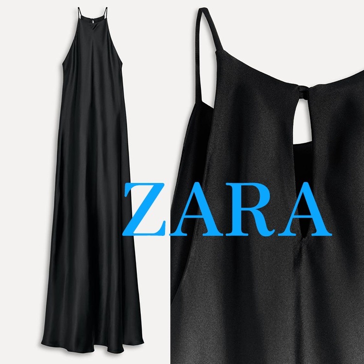 【ZARA】サテン ミディワンピース 3186/331/800