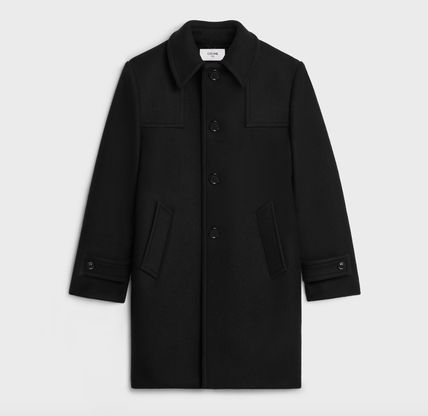 ワンピなど最旬ア！ ブラック（黒）系 CELINE(セリーヌ) ダッフルコート(メンズ ジャケット・アウター