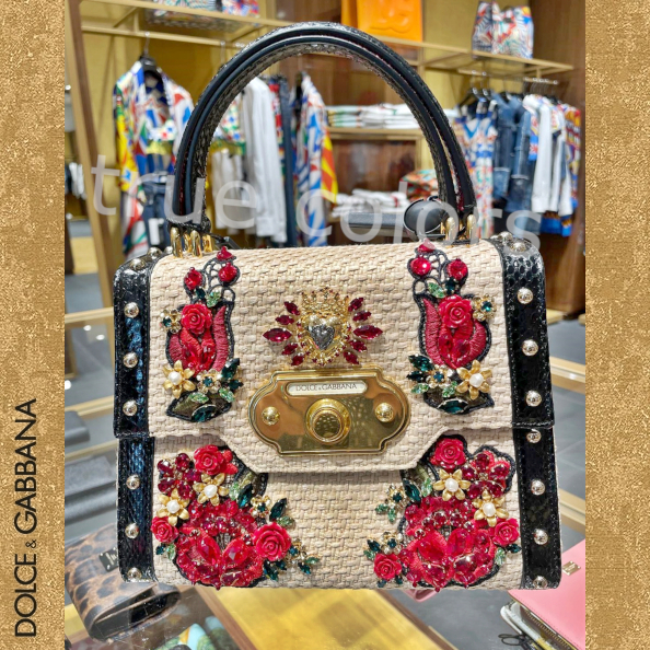 DOLCE&GABBANA ドルガバ DGローズ&ハート ビジュー ハンドバッグ