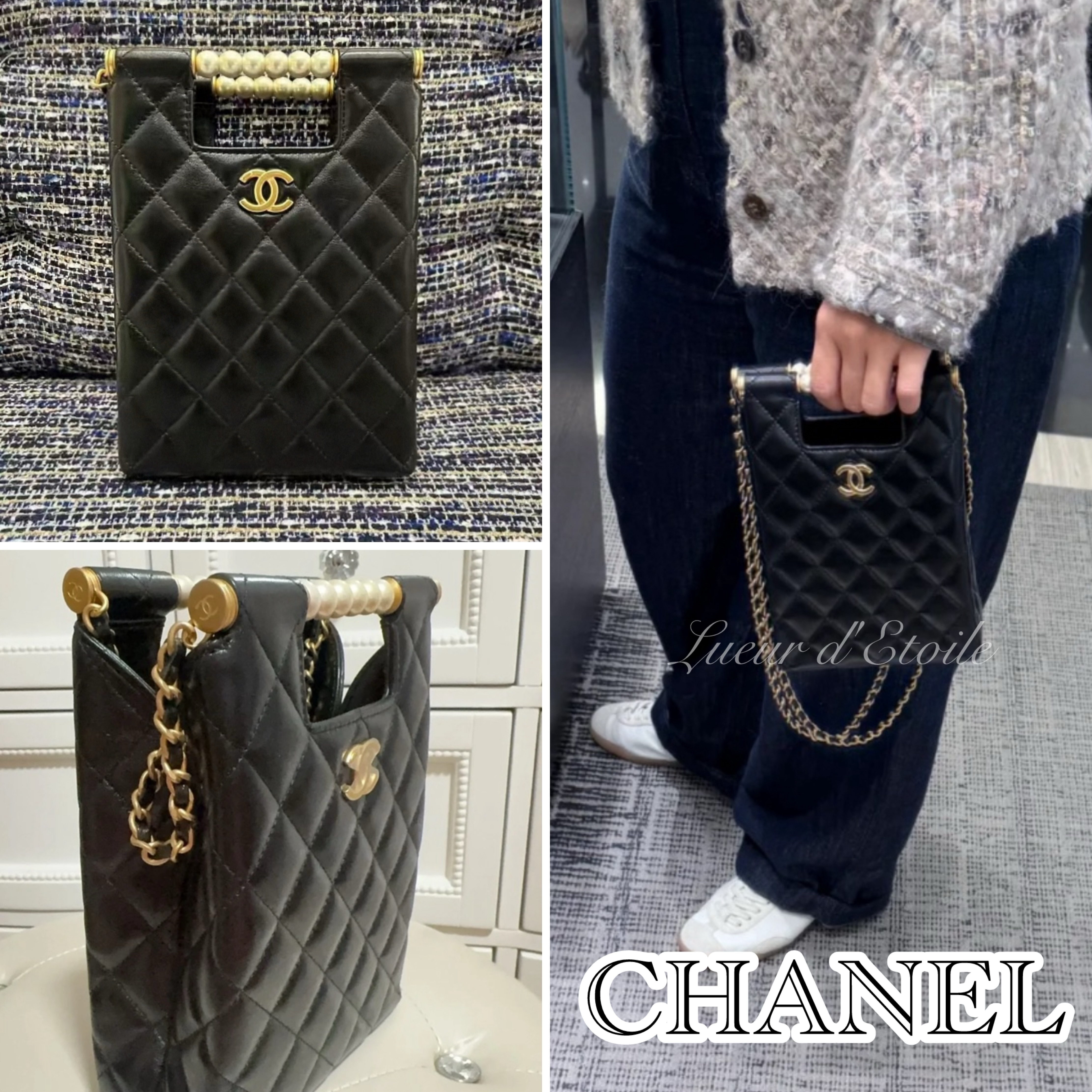 【パーティー向け】CHANEL トップハンドル バッグ ブラック