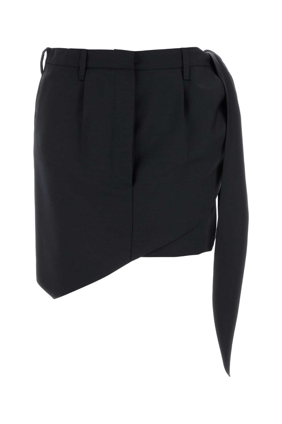 【関税&送料込】Prada Midnight Blue Mohair Blend Mini Skirt