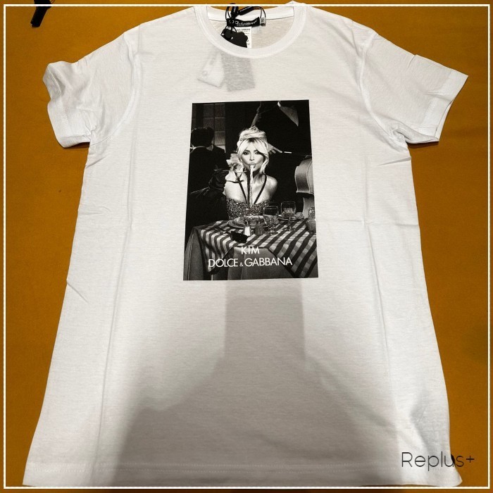 【Dolce&Gabbana】フォトプリント コットン Tシャツ ホワイト