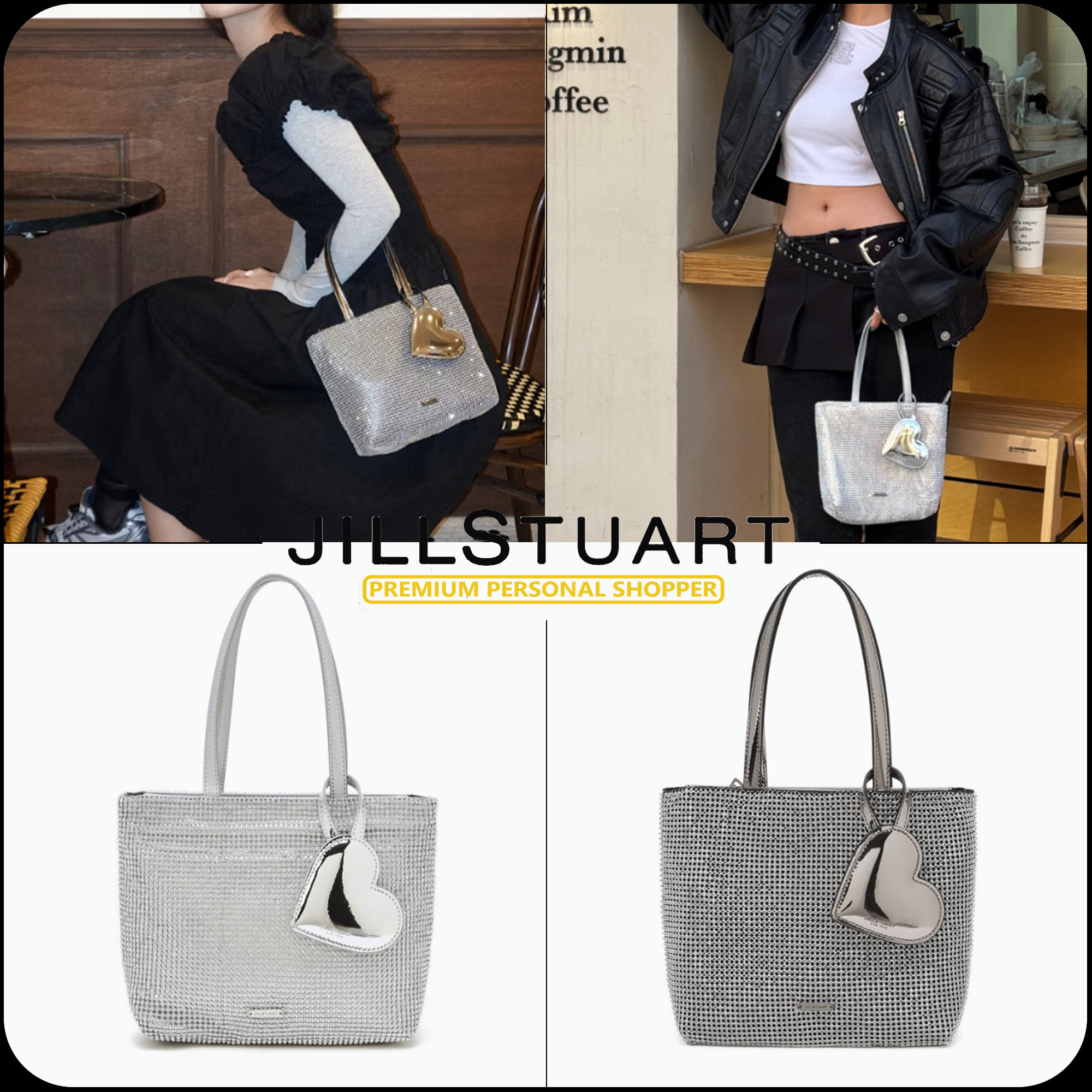 [JILLSTUART]★HEARTSTELLA CUBIC HEART CHARM TOTE BAG S