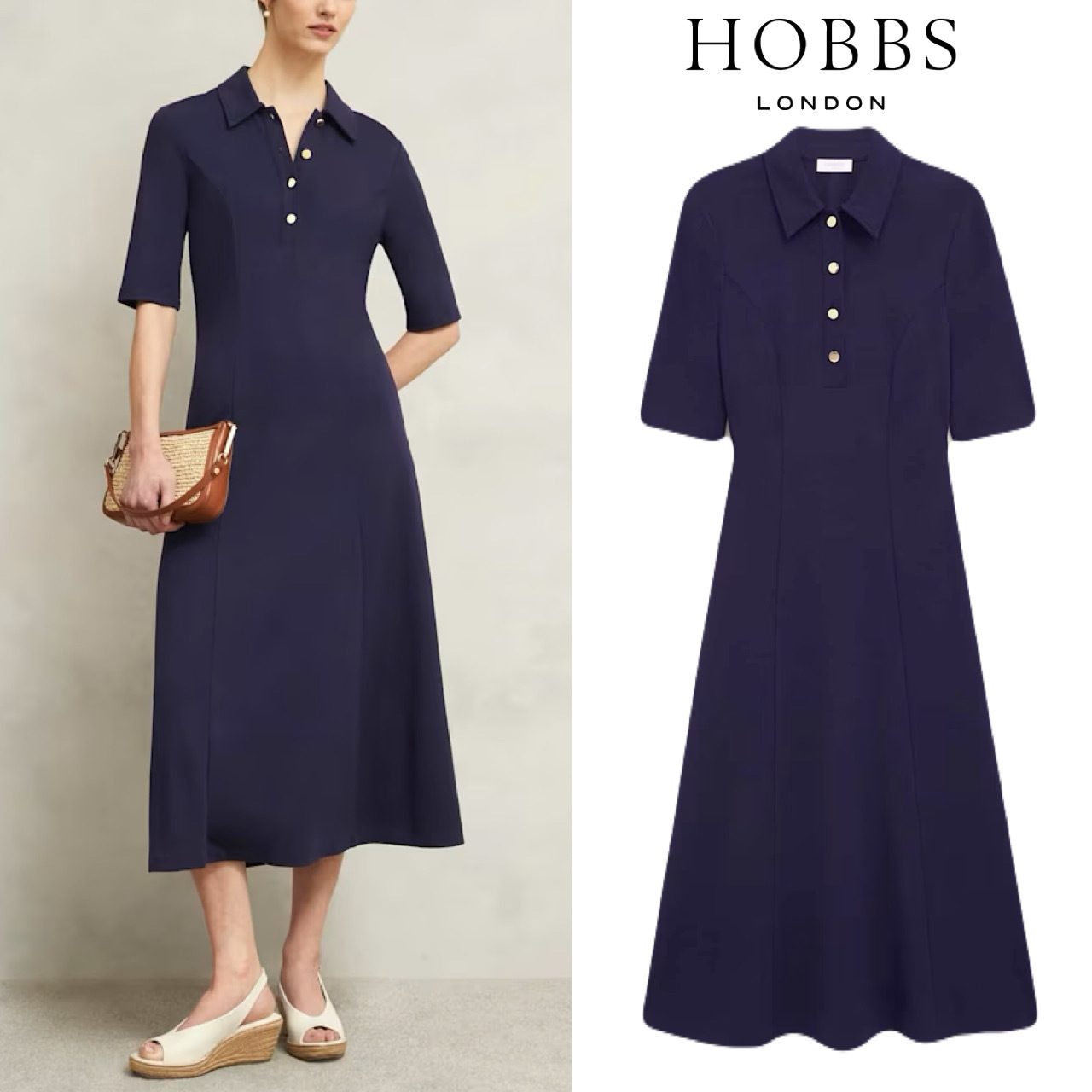 【HOBBS LONDON】アザリア ポンテ ドレス