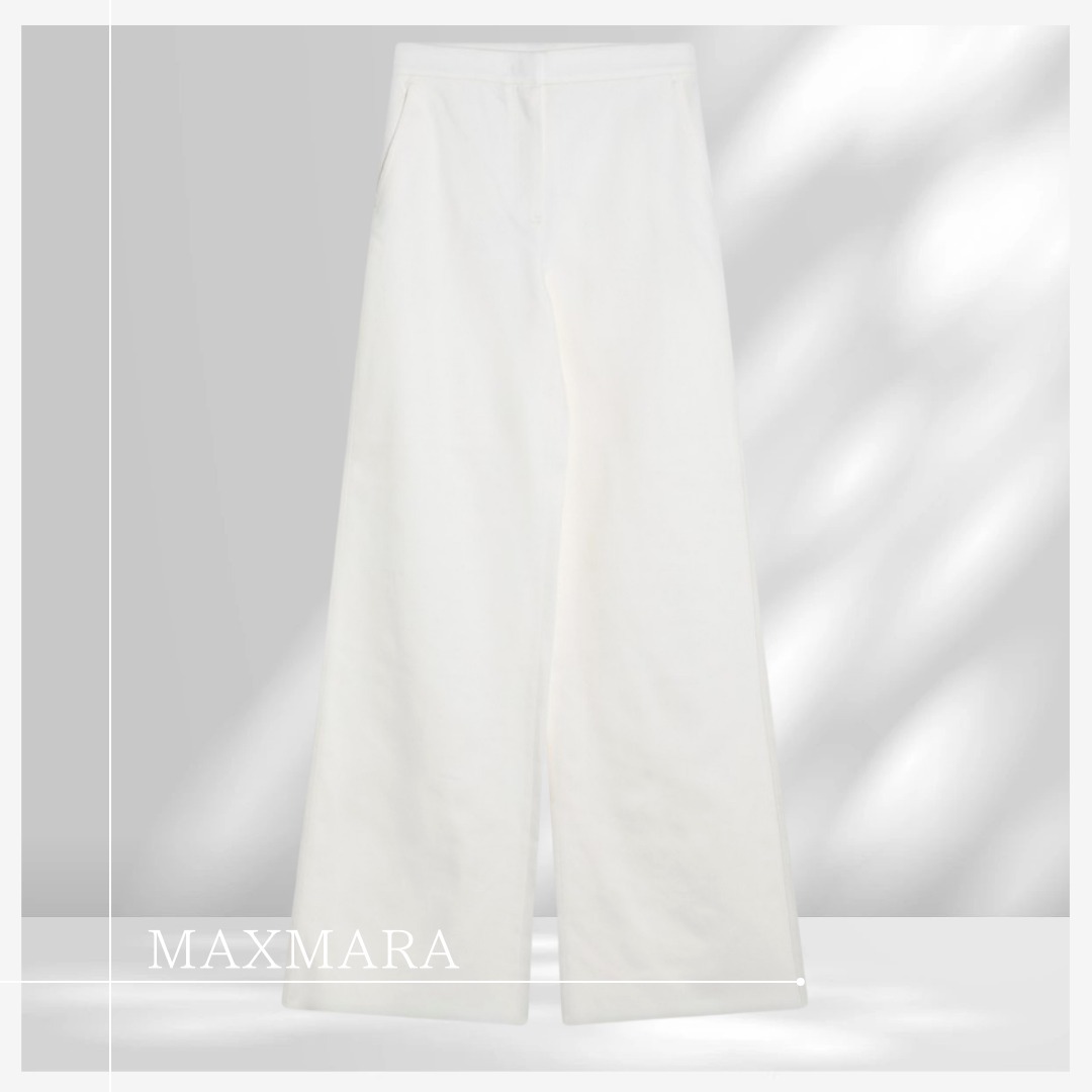 ラグジュアリーブランド【Max Mara】コットンのストレートパンツ