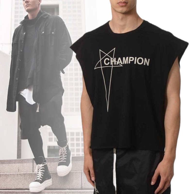 大人気! RICK OWENSｘCHAMPION マイクロタトリンコットンTシャツ
