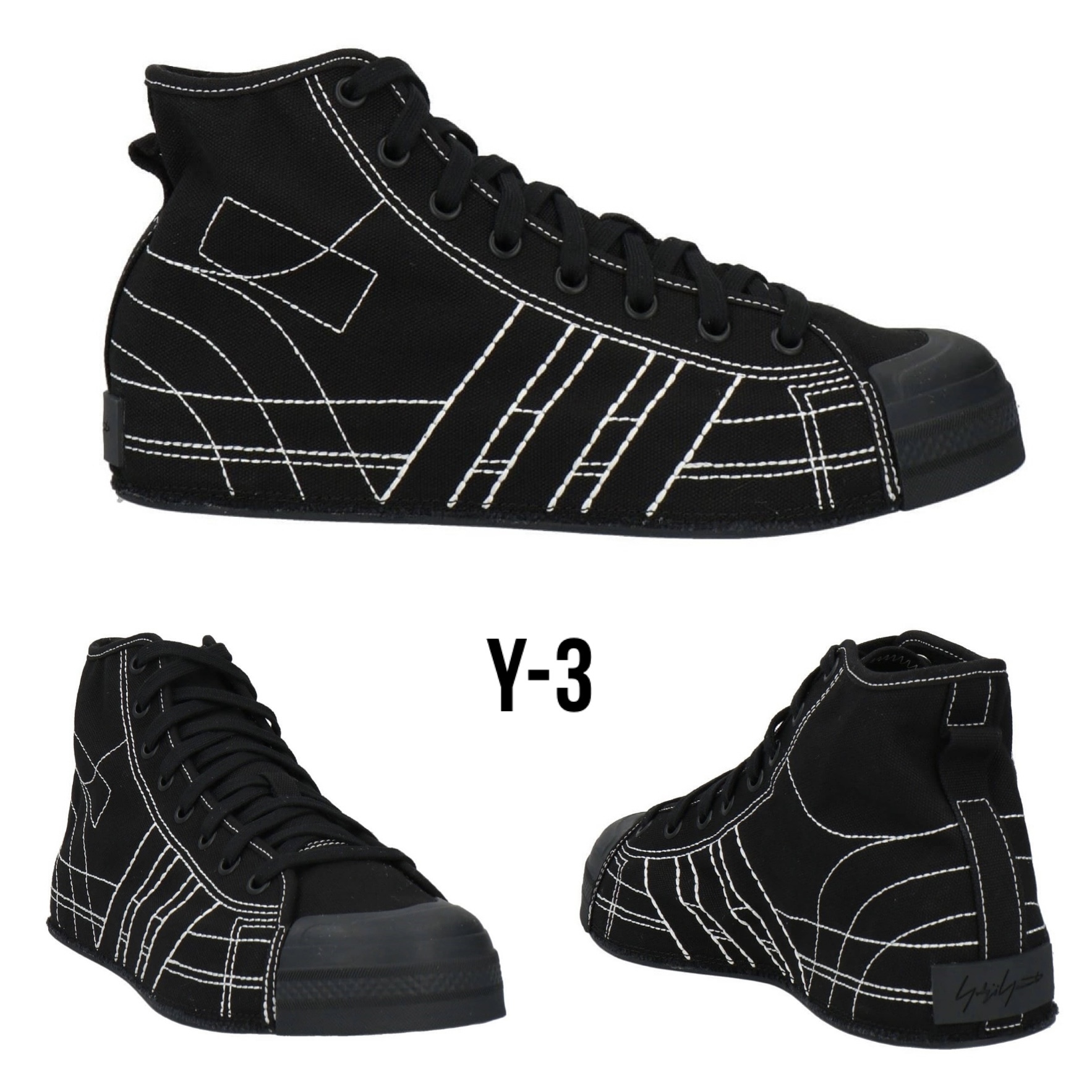 送料関税込み☆Y-3 ロゴ キャンバス ハイカットスニーカー