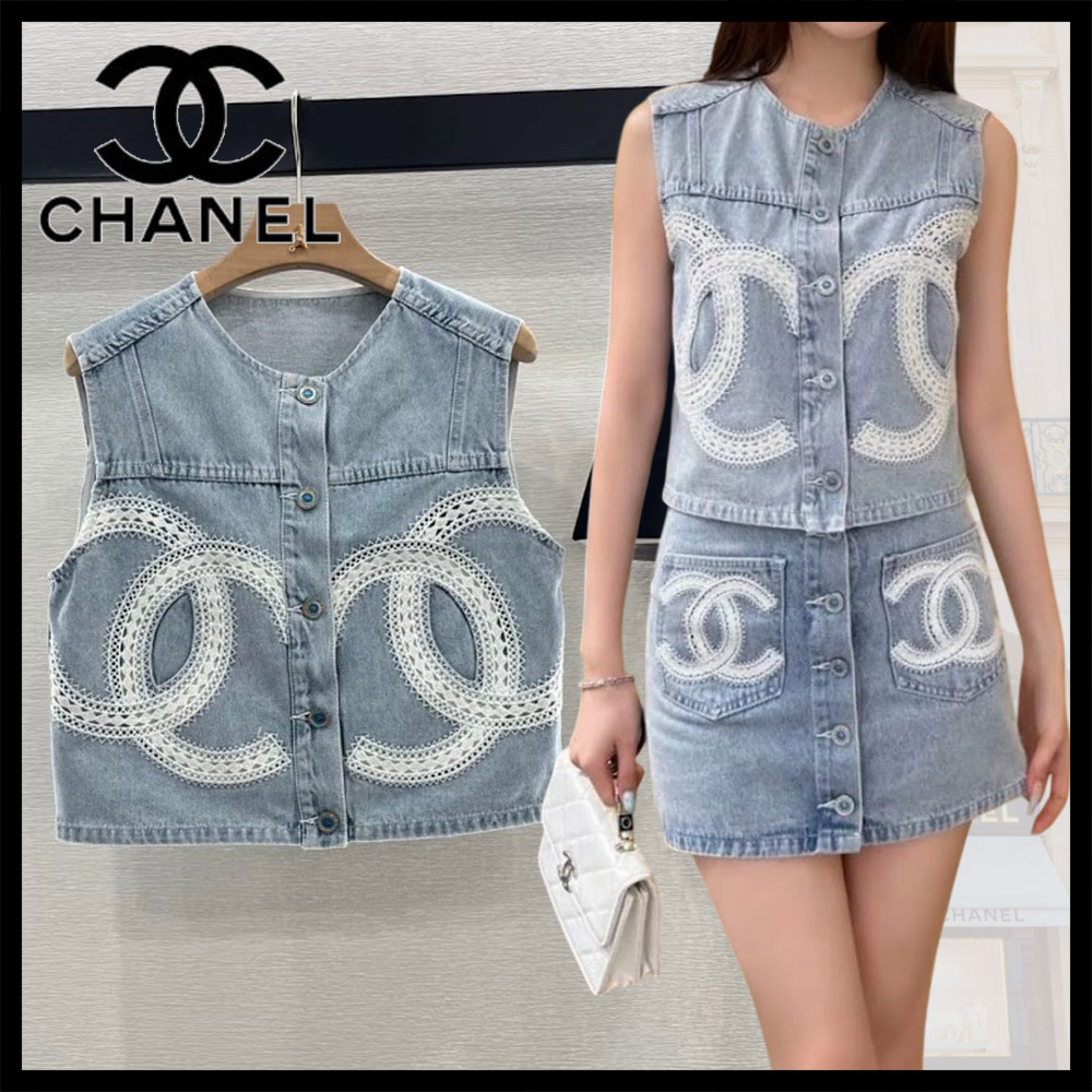 【レースのCCロゴがとってもCUTE☆】 CHANEL デニムジャケット