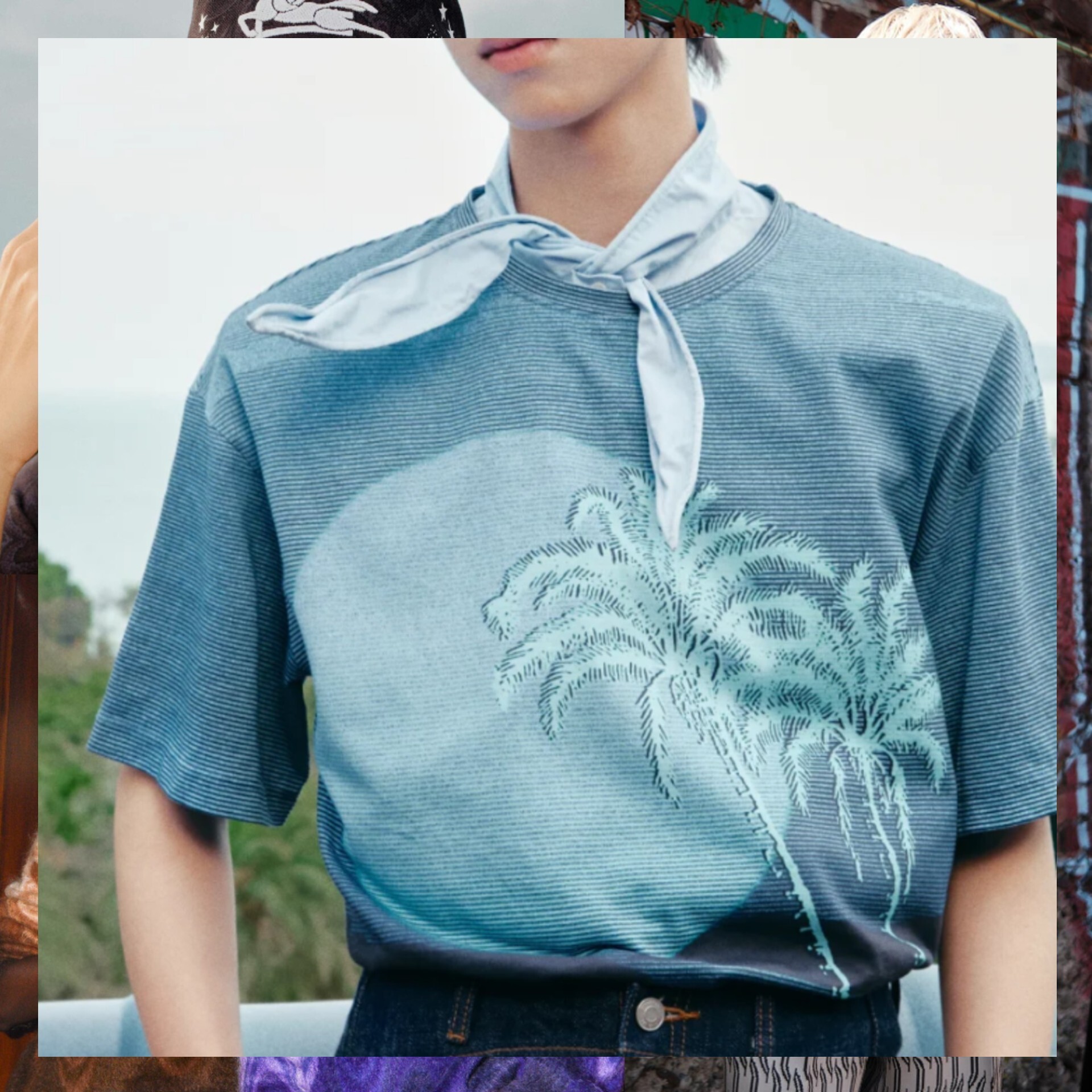 日本未入荷 関税込 エトロ Tシャツ パームツリープリント ロゴ