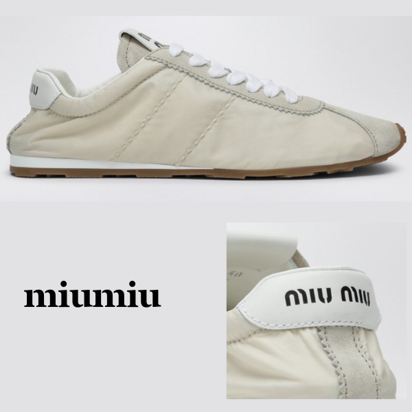 MIU MIU ミュウミュウ☆アイボリー レザー プルームスニーカー