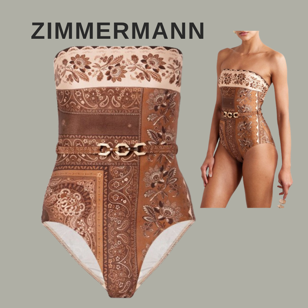 ZIMMERMANN ストラップレス スイムスーツ ベルト付【関税なし】