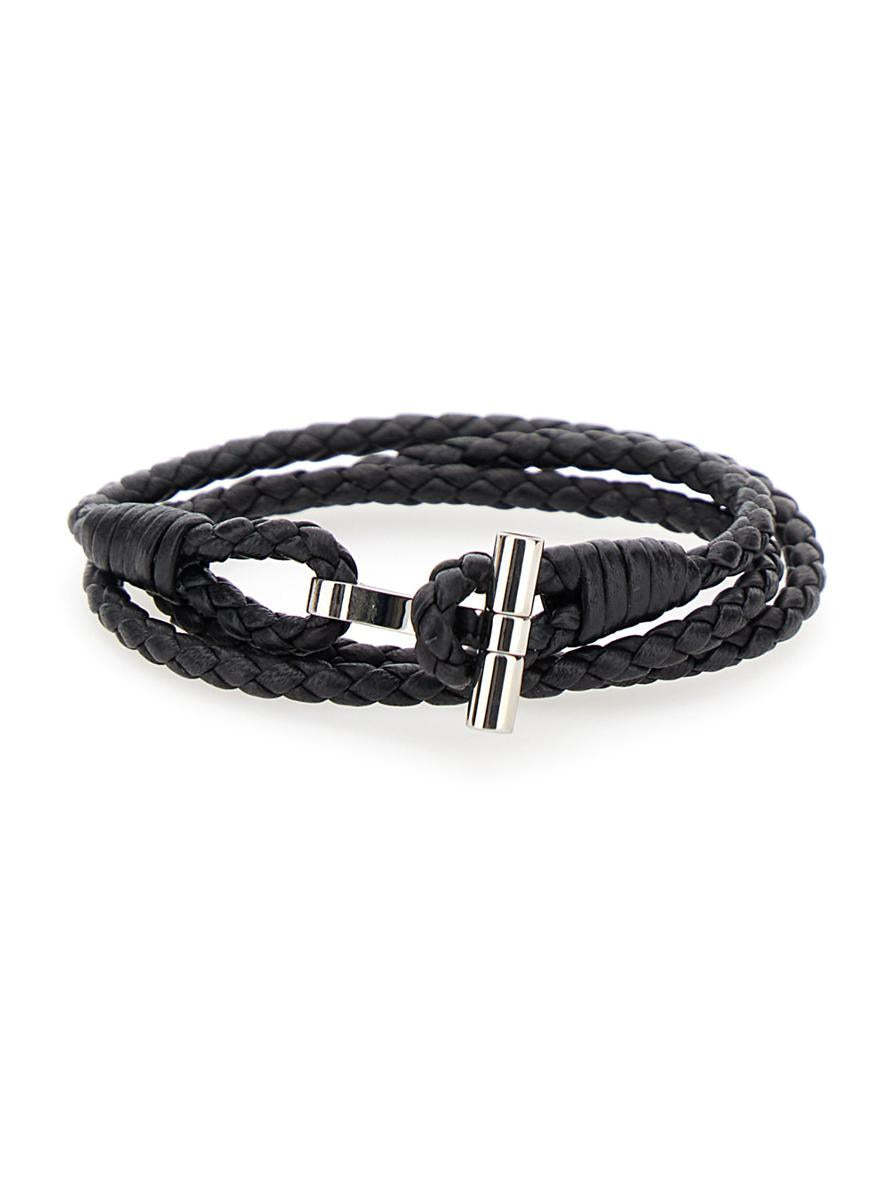【関税＆送料込み】Tom Ford Black Bracelet With T Detail In
