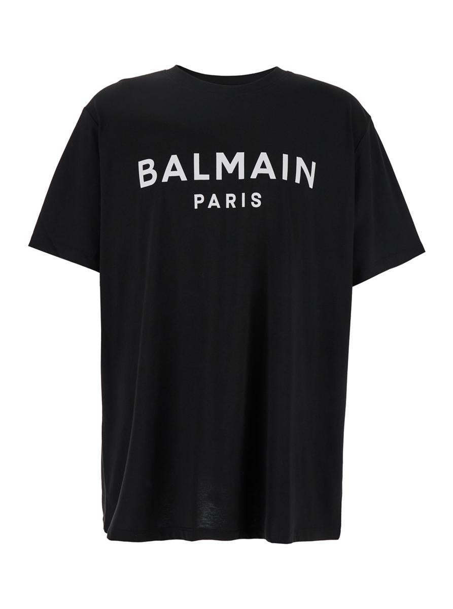 【関税＆送料込み】Balmain Black Crewneck T-Shirt With Logo