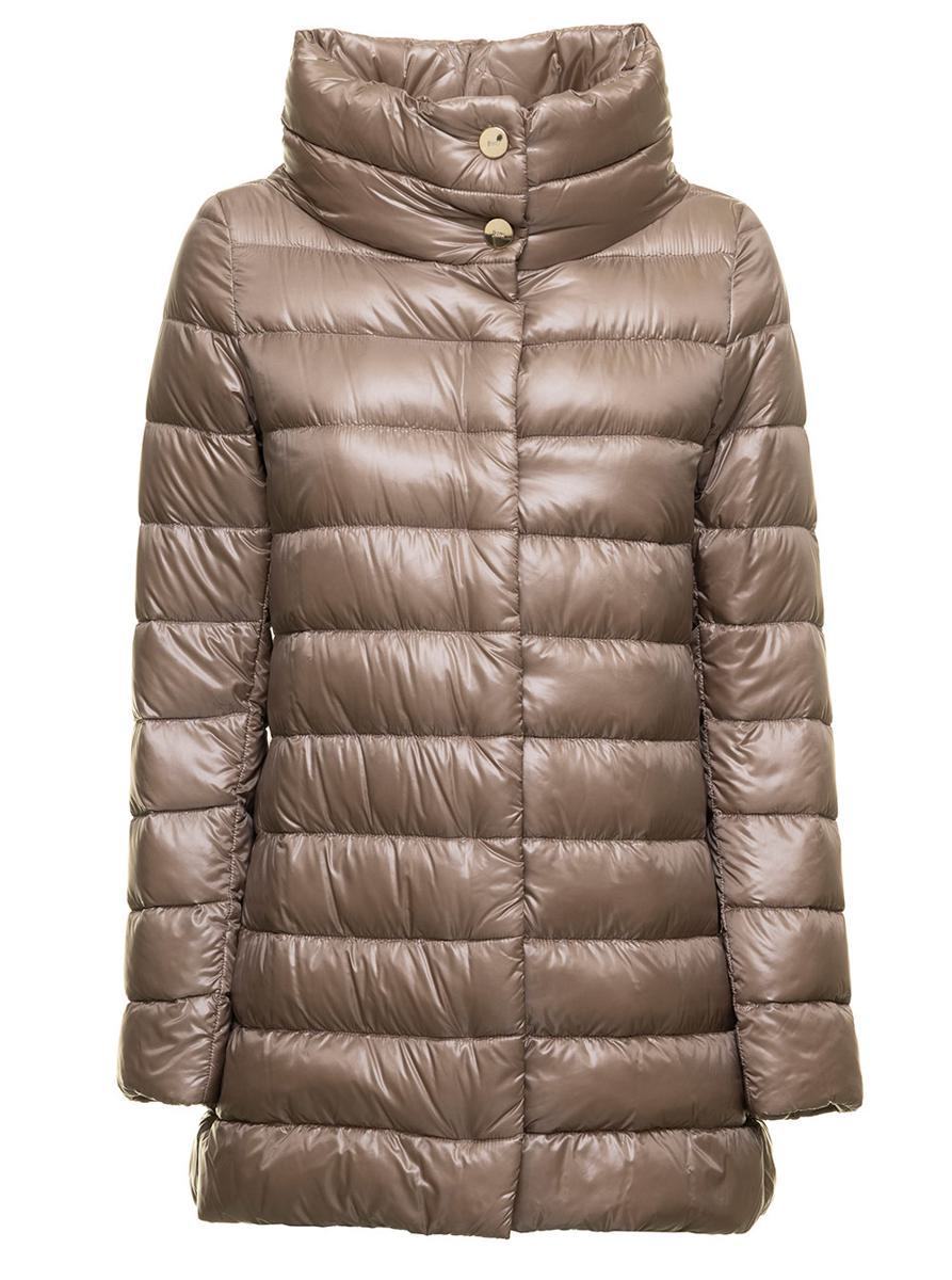 【関税＆送料込み】Herno Woman'S Amelia Taupe Colored Nylon
