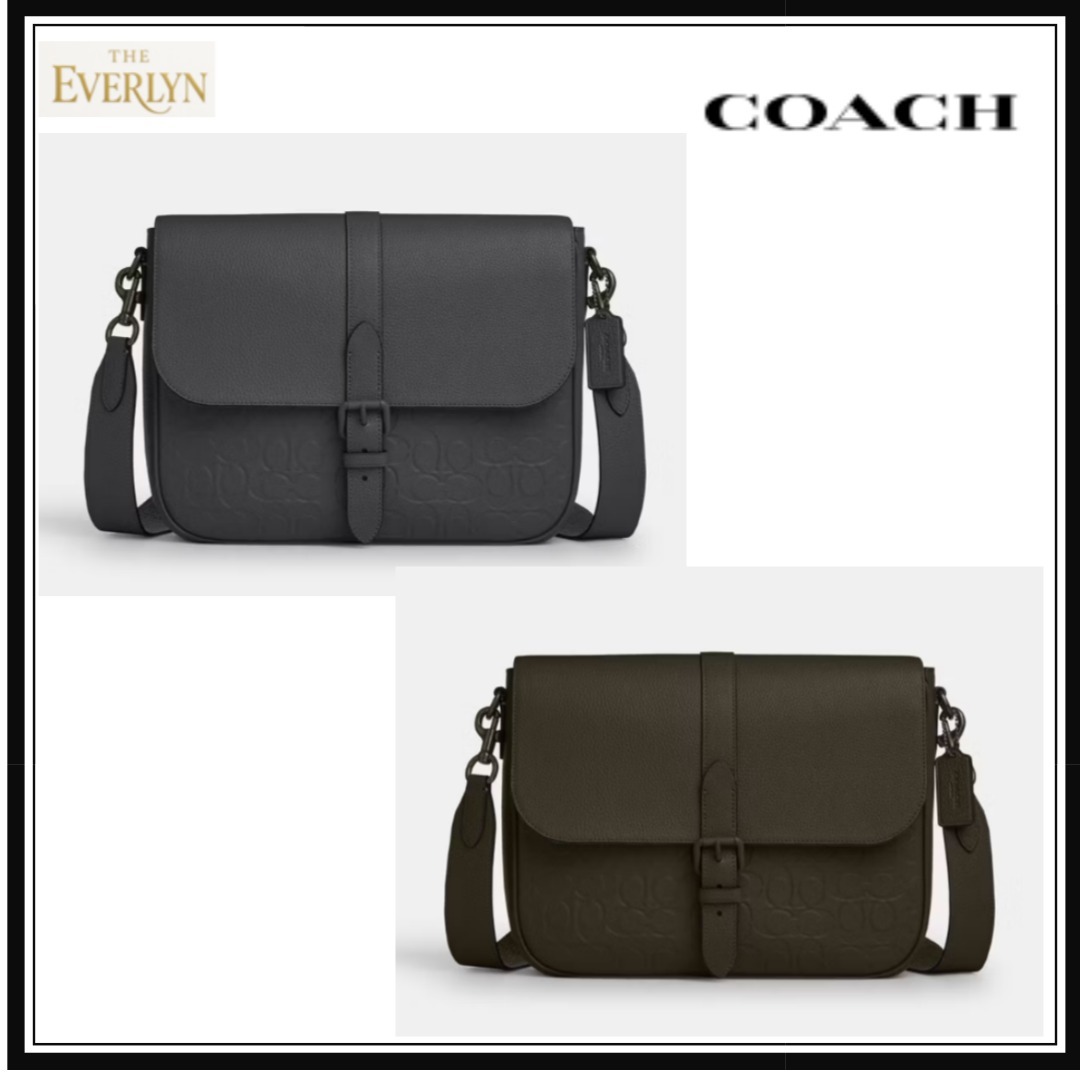 Coach ワーナーメッセンジャーバックインシグネチャーレザー