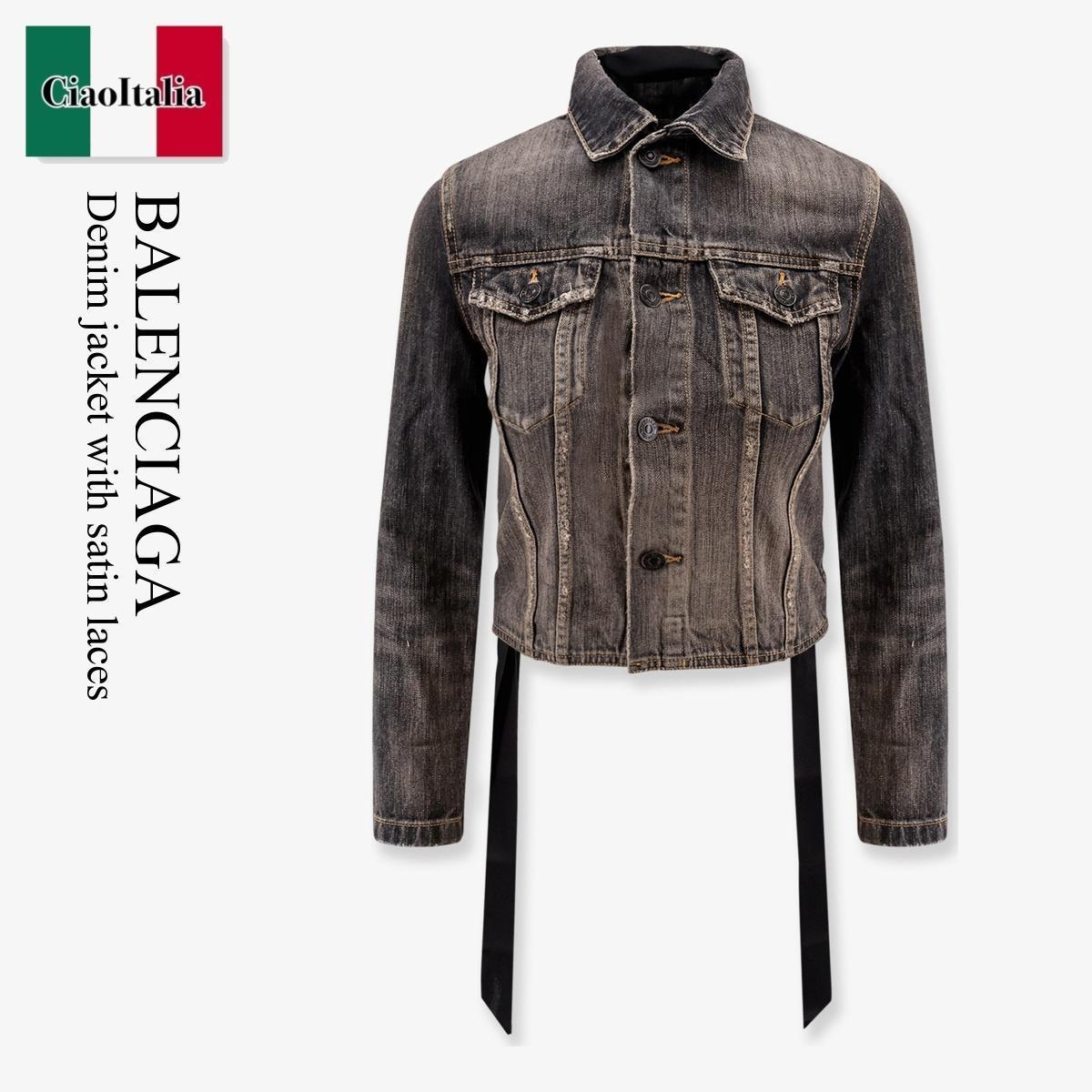 ジャケット Balenciaga Denim Jacket With Satin Laces