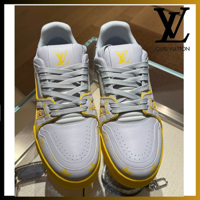 【グレー&黄色】Louis Vuitton スニーカー LVトレーナー