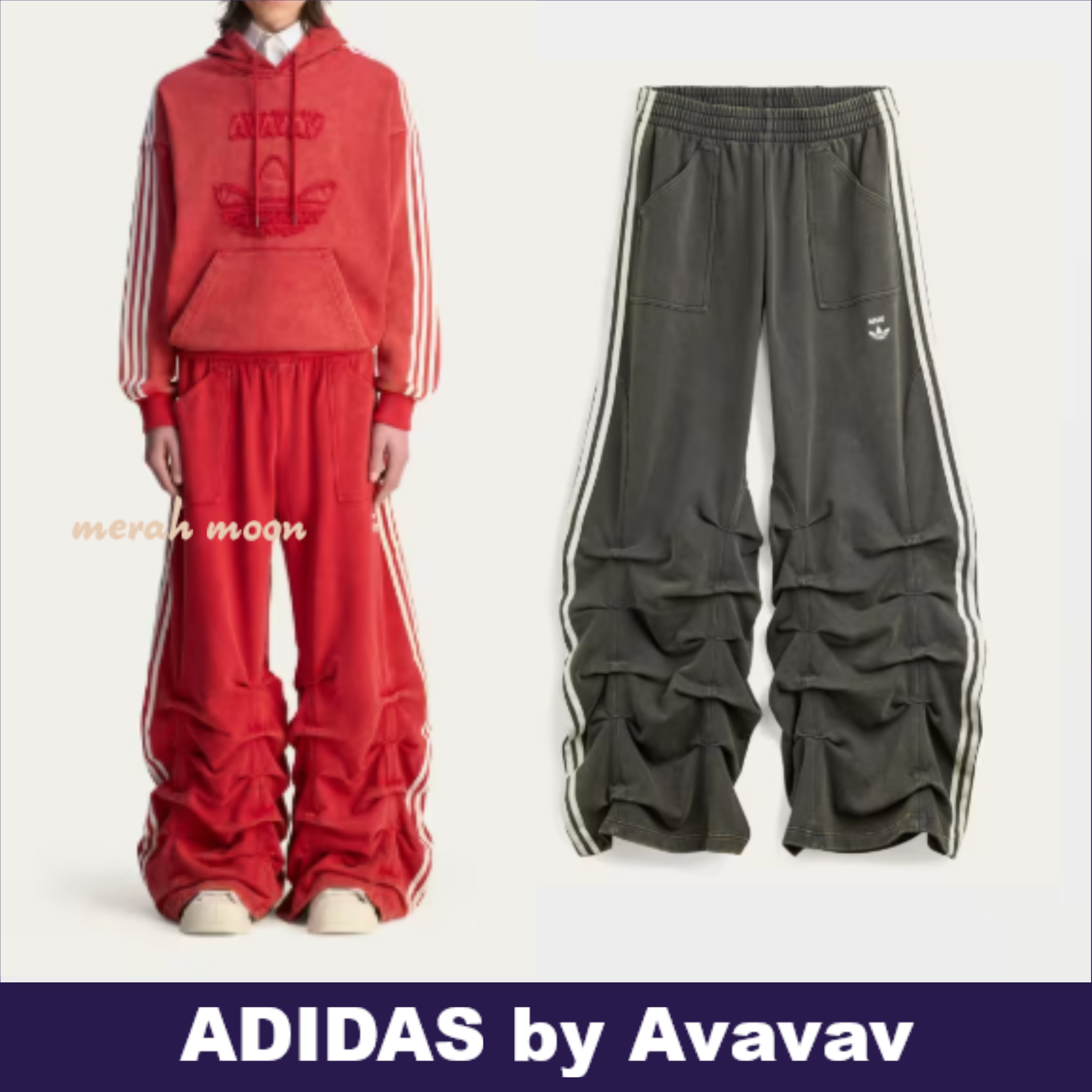 ADIDAS ×Avavav【オーバーサイズ☆ プリーツ トラックパンツ 】
