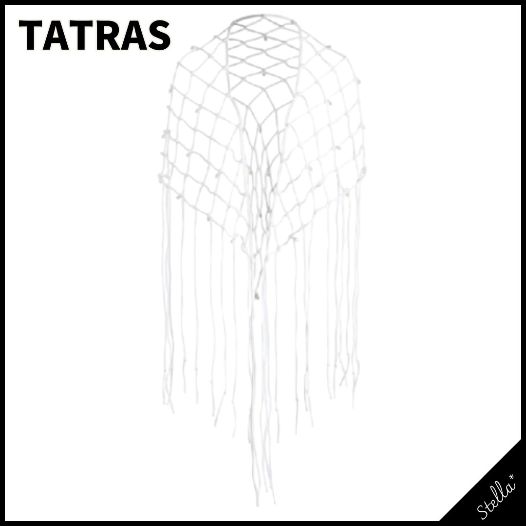 注目■TATRAS■大人気 PAXIA マクラメレースストール ホワイト