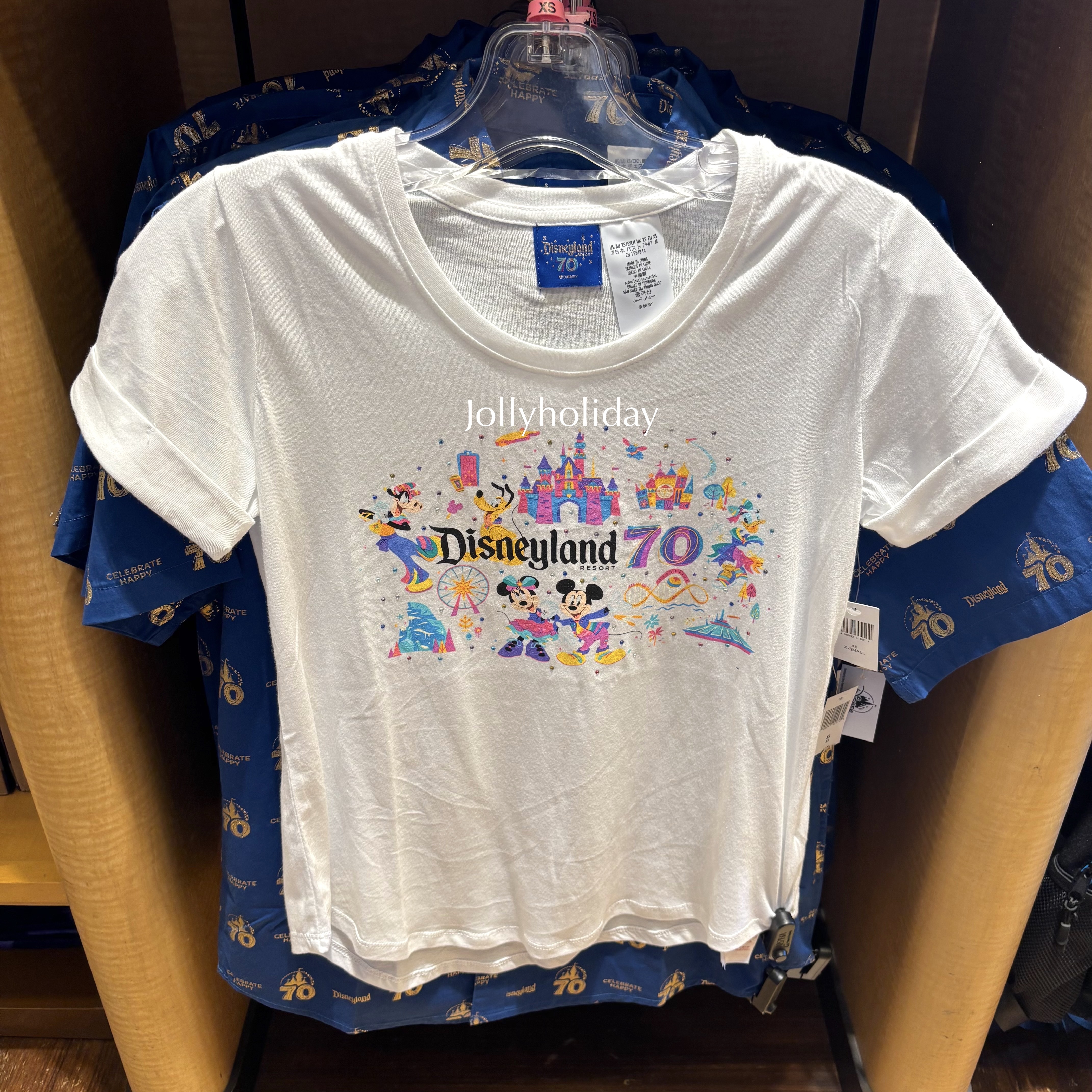☆Disneyland限定☆レディース 70周年 ミッキー&仲間達 Tシャツ