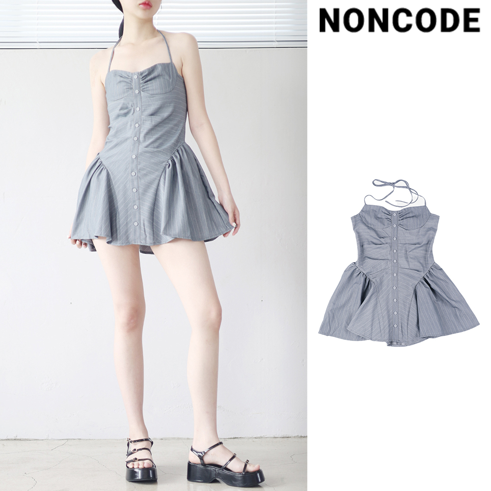 【NONCODE】Moil Stripe Halter One Piece